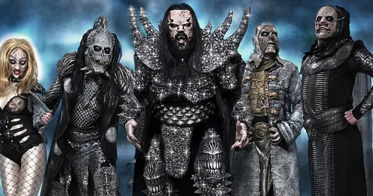 <b>Vasemmalta kuvassa: Hella, Hiisi, Lordi, Amen ja Mana.</b>: Kuva: Lordi.fi